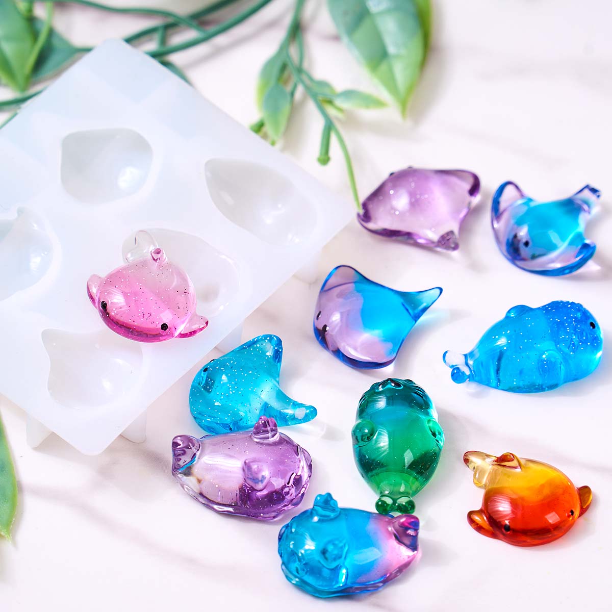 3Dヒーリング可愛いマンタ鯨シリコンモールドDIYキーホルダ - Art Craft Things のレビューと価格