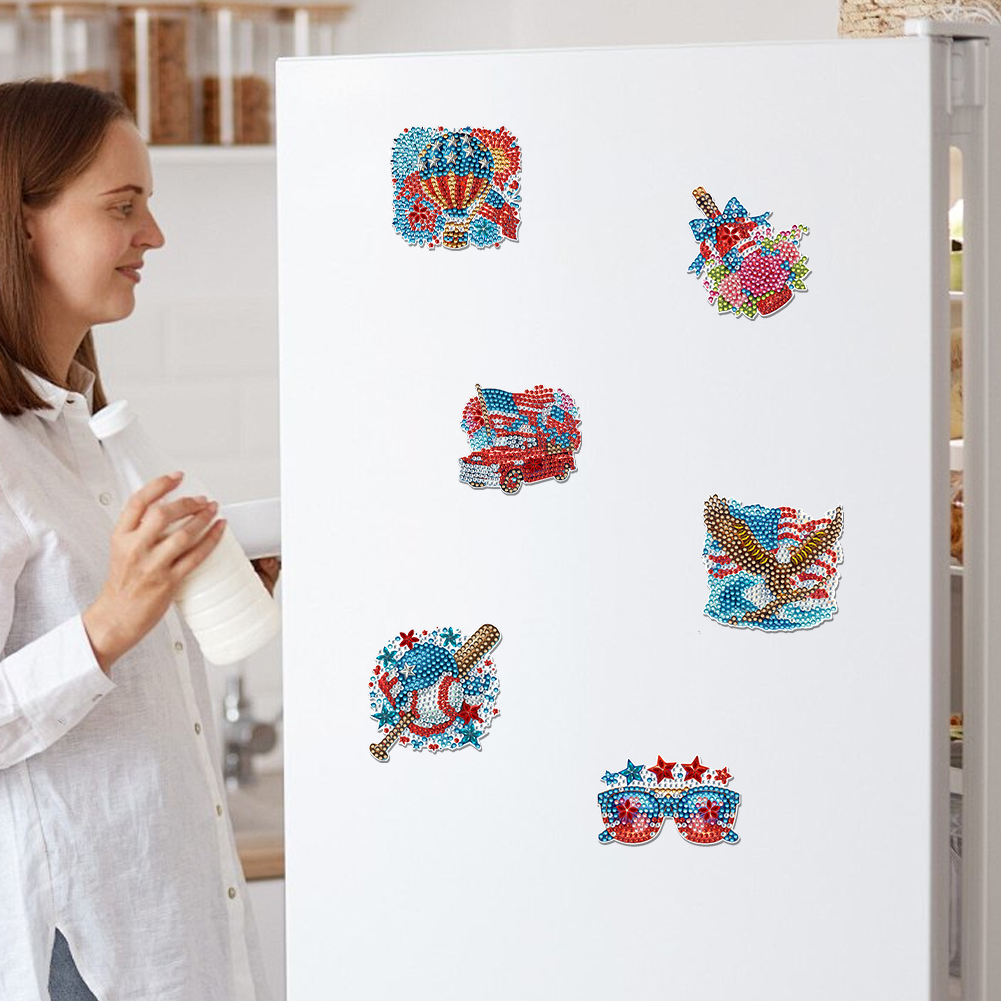 6個入り ダイヤモンドアート冷蔵庫マグネット ダイヤモンドペ - Art Craft Magnet のレビューと価格