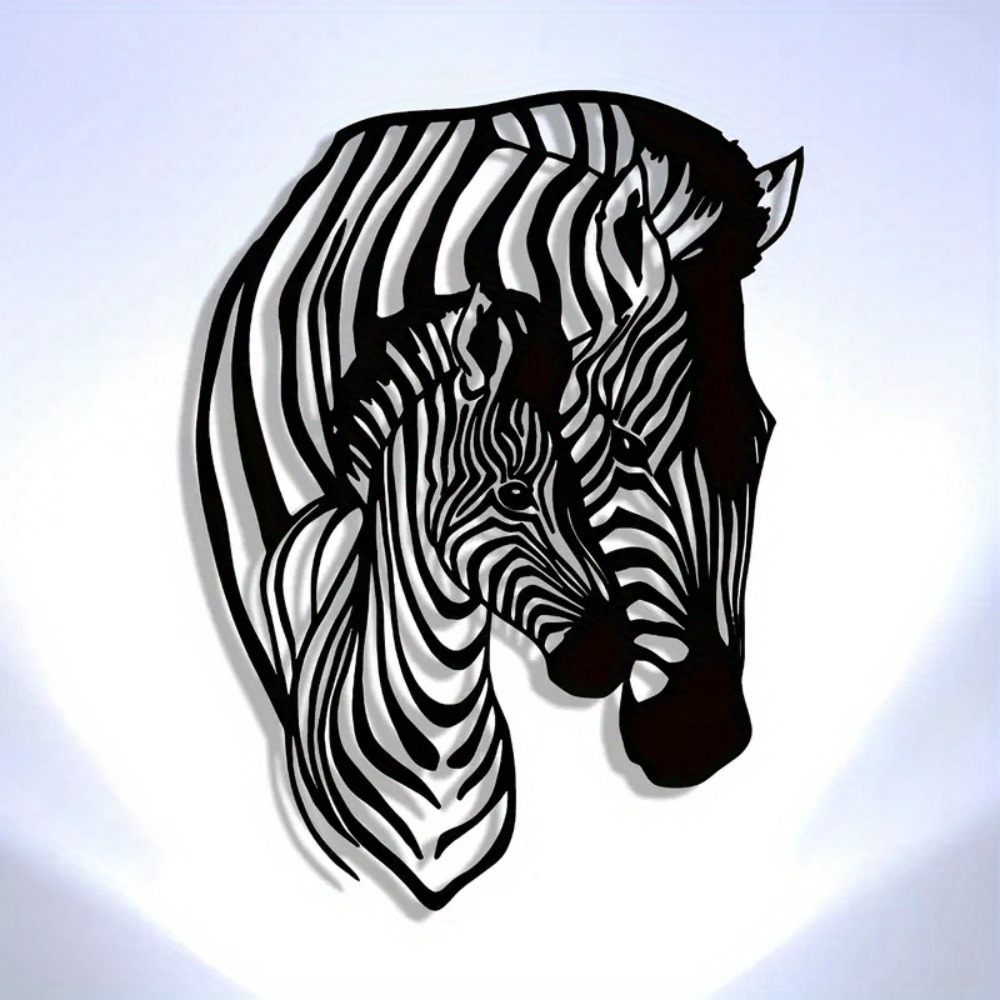 エレガントなミニマリストゼブラファミリーメタルウォールアート - Art Craft Zebra のレビューと価格