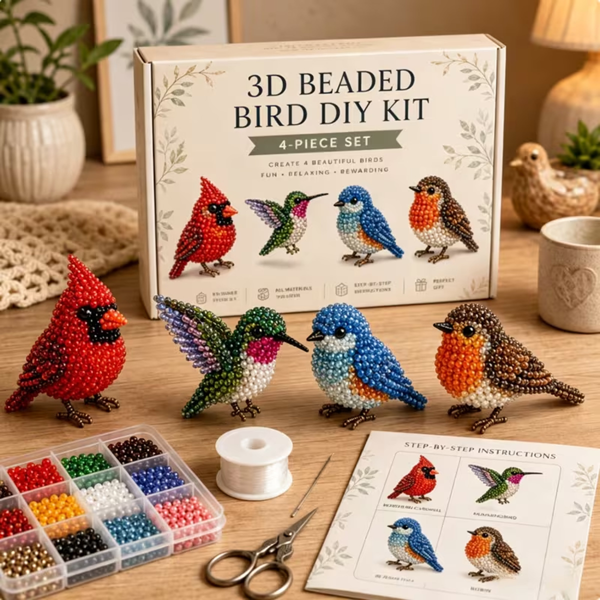 ミニ3Dビーズ動物DIYキット、カラフルなビーズと説明書付き - Art Craft Website のレビューと価格
