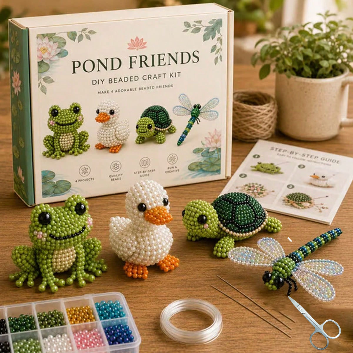 ミニ3Dビーズ動物DIYキット、カラフルなビーズと説明書付き - Art Craft Website のレビューと価格