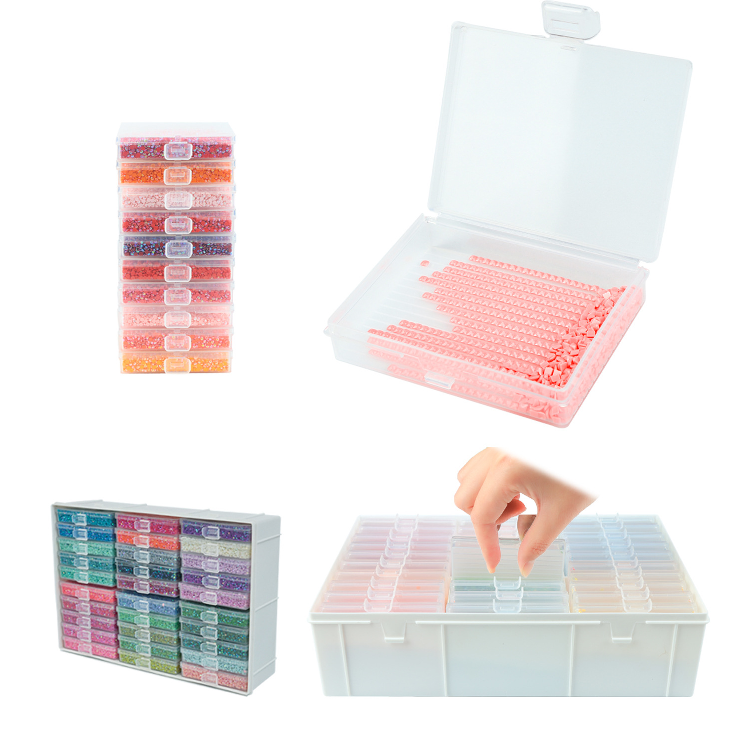 ダイヤモンドペインティングアートトレイセット、60個の収納ボ - Art Craft Organizer のレビューと価格
