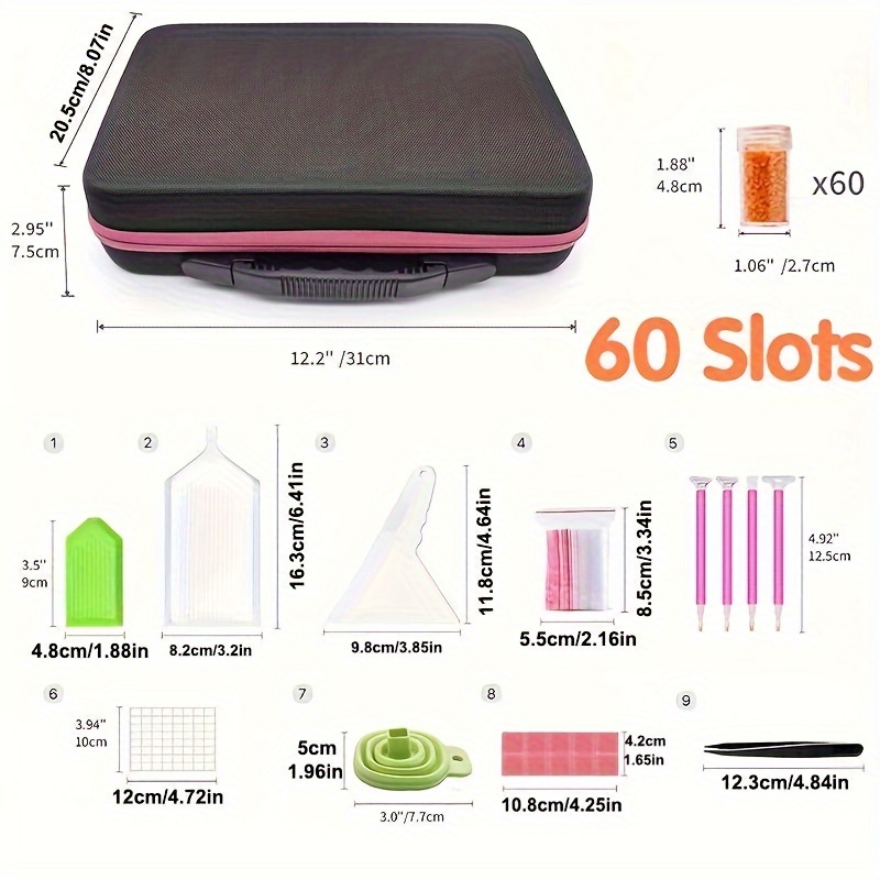 30/60/120グリッド ダイヤモンドペインティング収納ボ - Art Craft Organizer のレビューと価格
