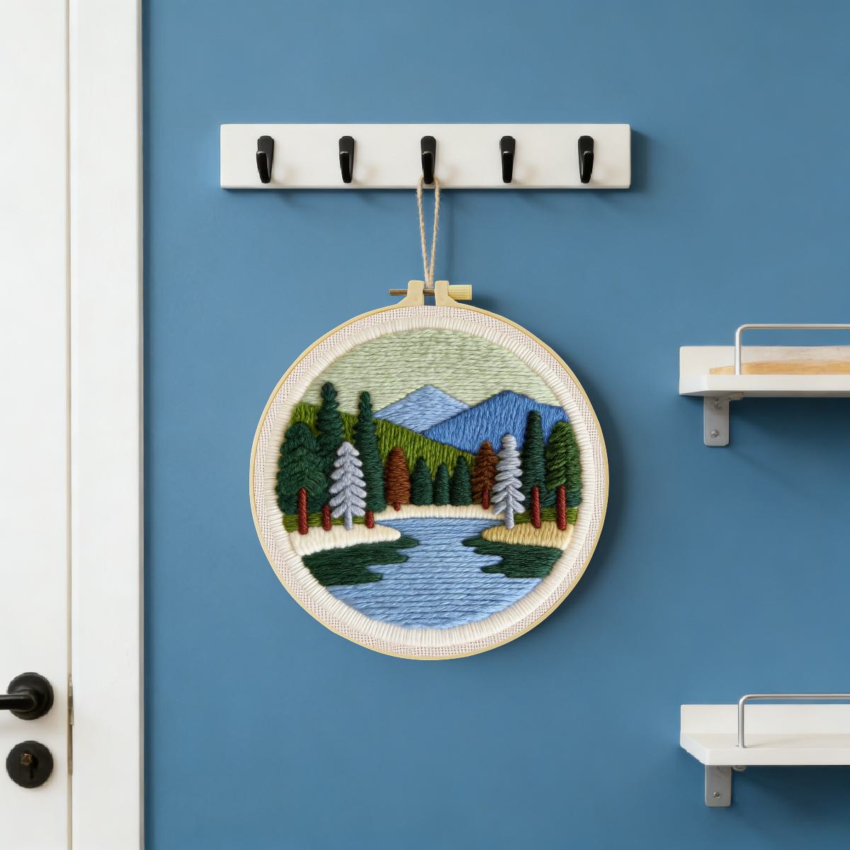 20X20CM/7.87インチ 風景画 パンチニードル刺繍セ - Punch Needle Kit のレビューと価格