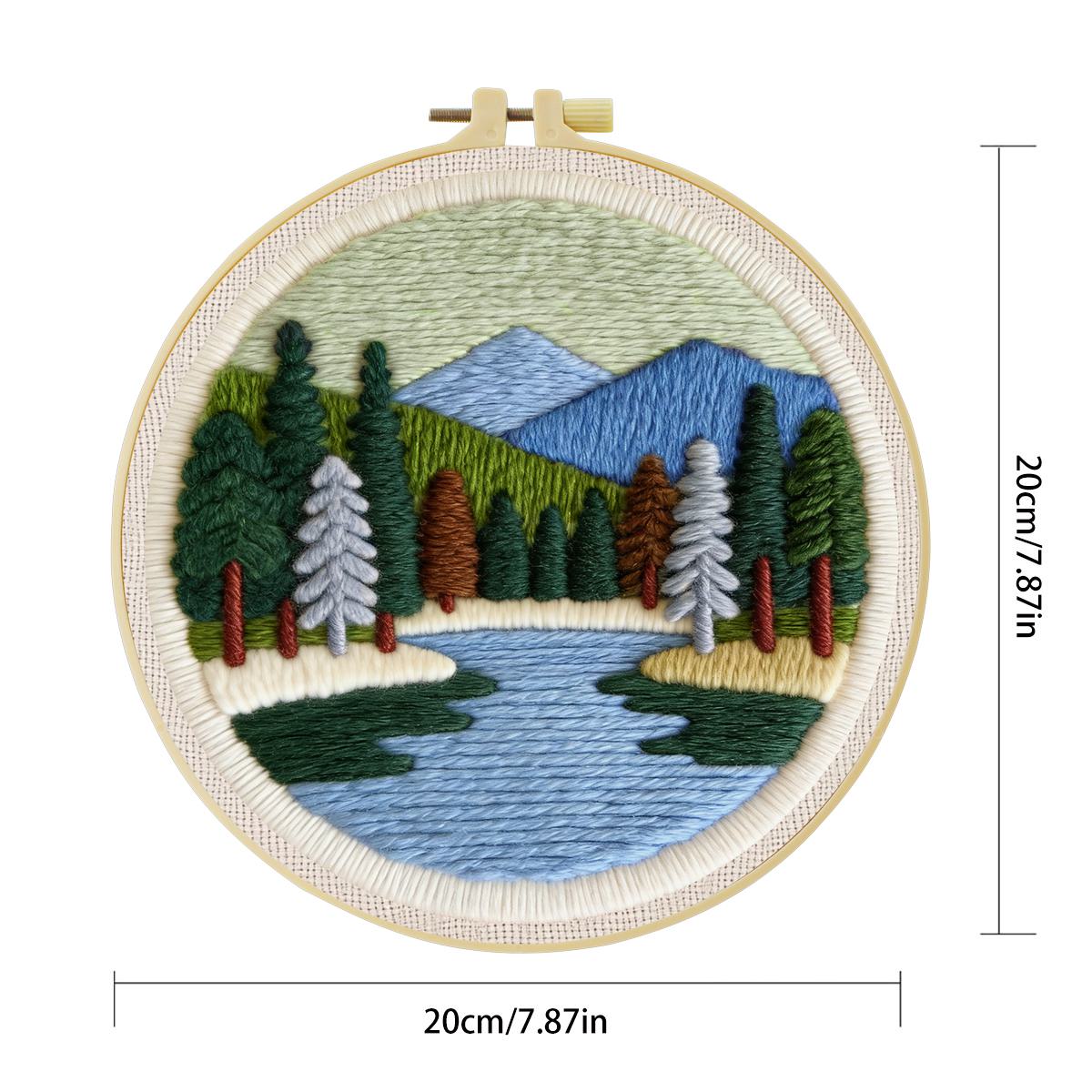 20X20CM/7.87インチ 風景画 パンチニードル刺繍セ - Punch Needle Kit のレビューと価格