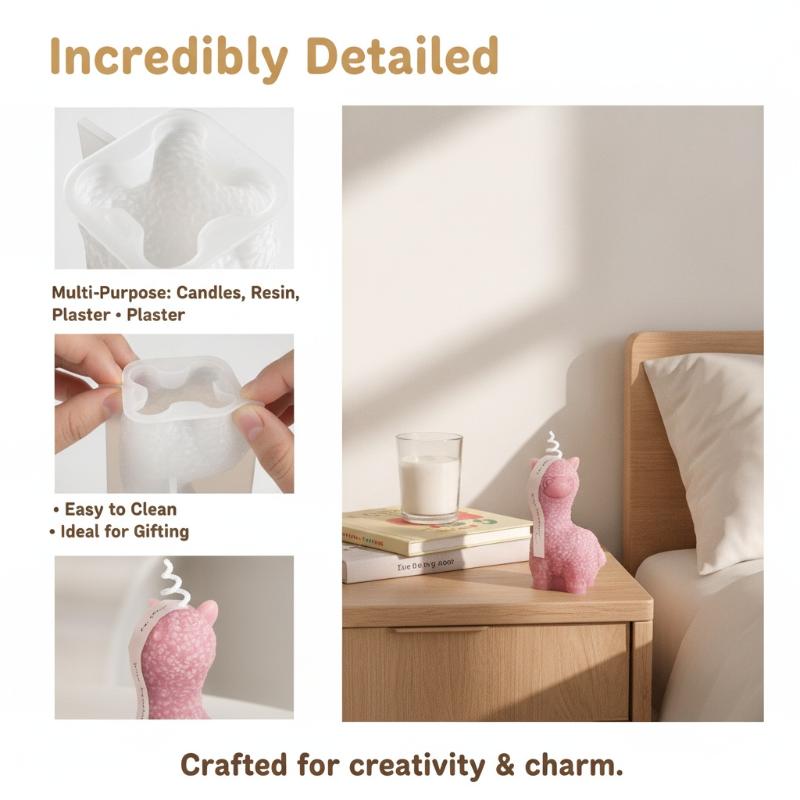 かわいいアルパカシリコンモールド ノンスティック 再利用可能 - Art Craft Stick のレビューと価格