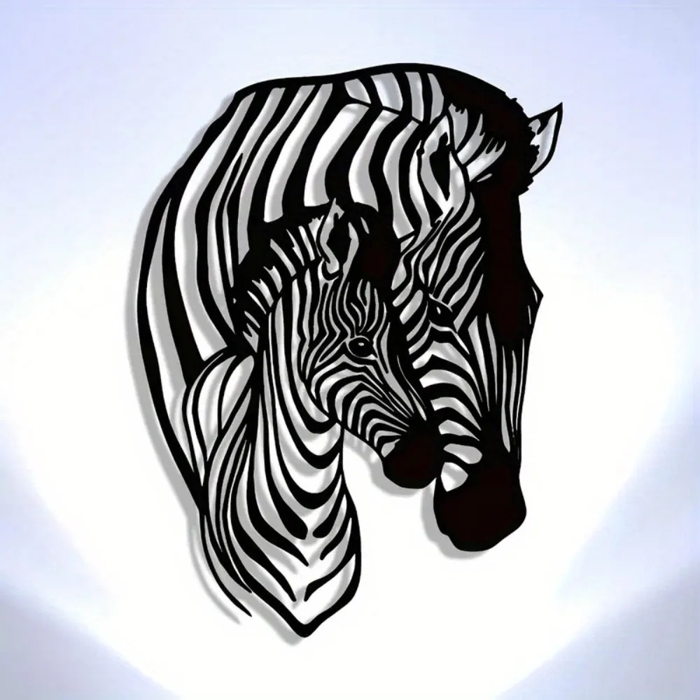 ブランドゼブラファミリーメタルウォールアートミニマリストアイ - Art Craft Zebra のレビューと価格