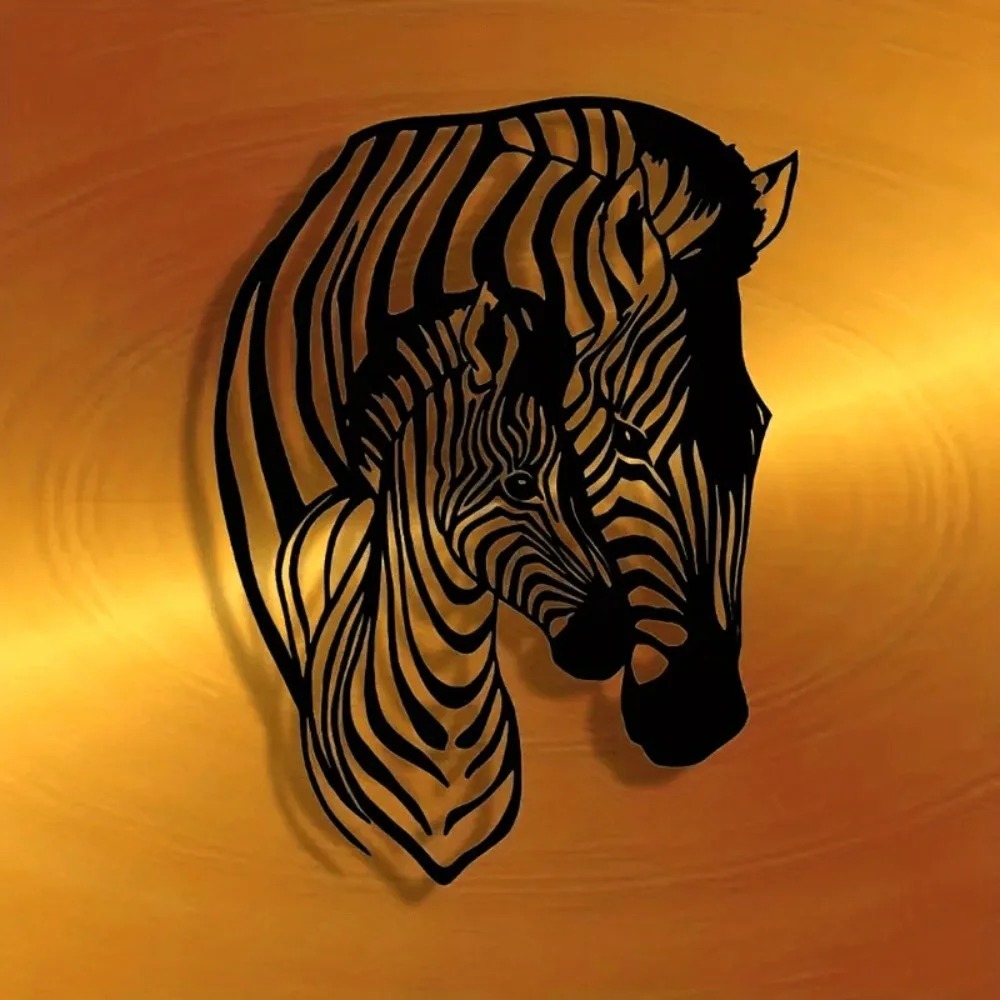 ブランドゼブラファミリーメタルウォールアートミニマリストアイ - Art Craft Zebra のレビューと価格