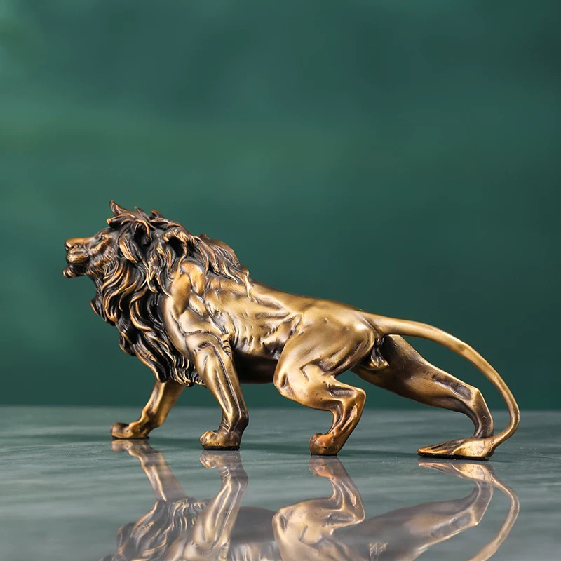 銅製のライオンの彫刻装飾品、真鍮工芸品、オフィスのデスクトッ - Art Craft Lion のレビューと価格