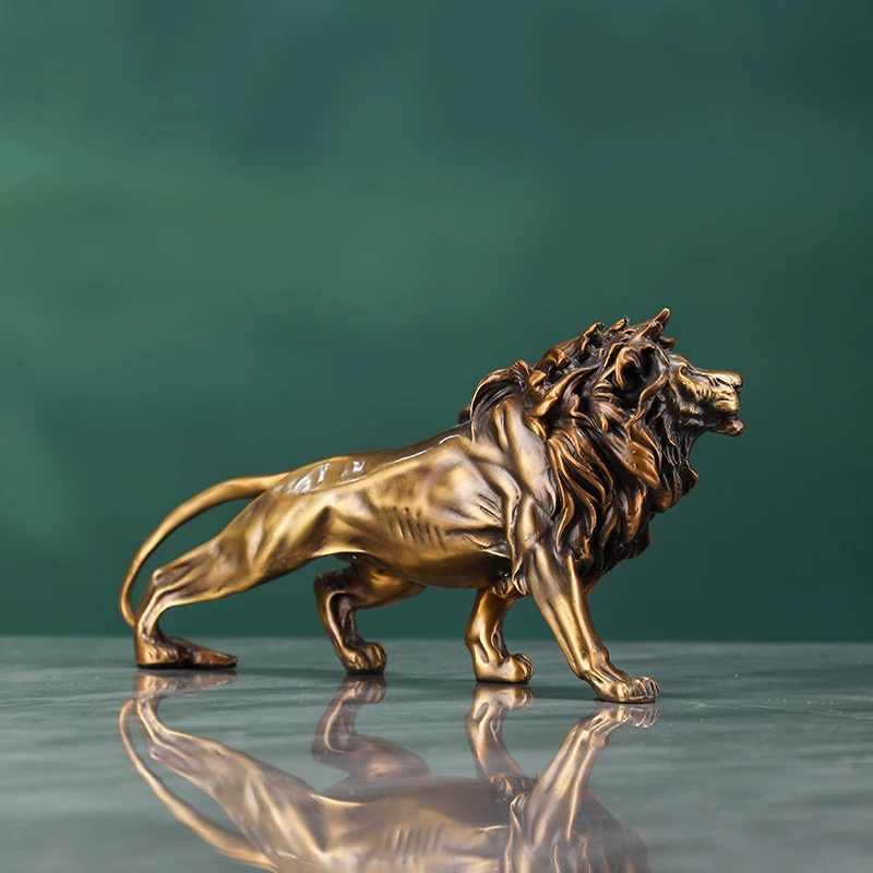 銅製のライオンの彫刻装飾品、真鍮工芸品、オフィスのデスクトッ - Art Craft Lion のレビューと価格