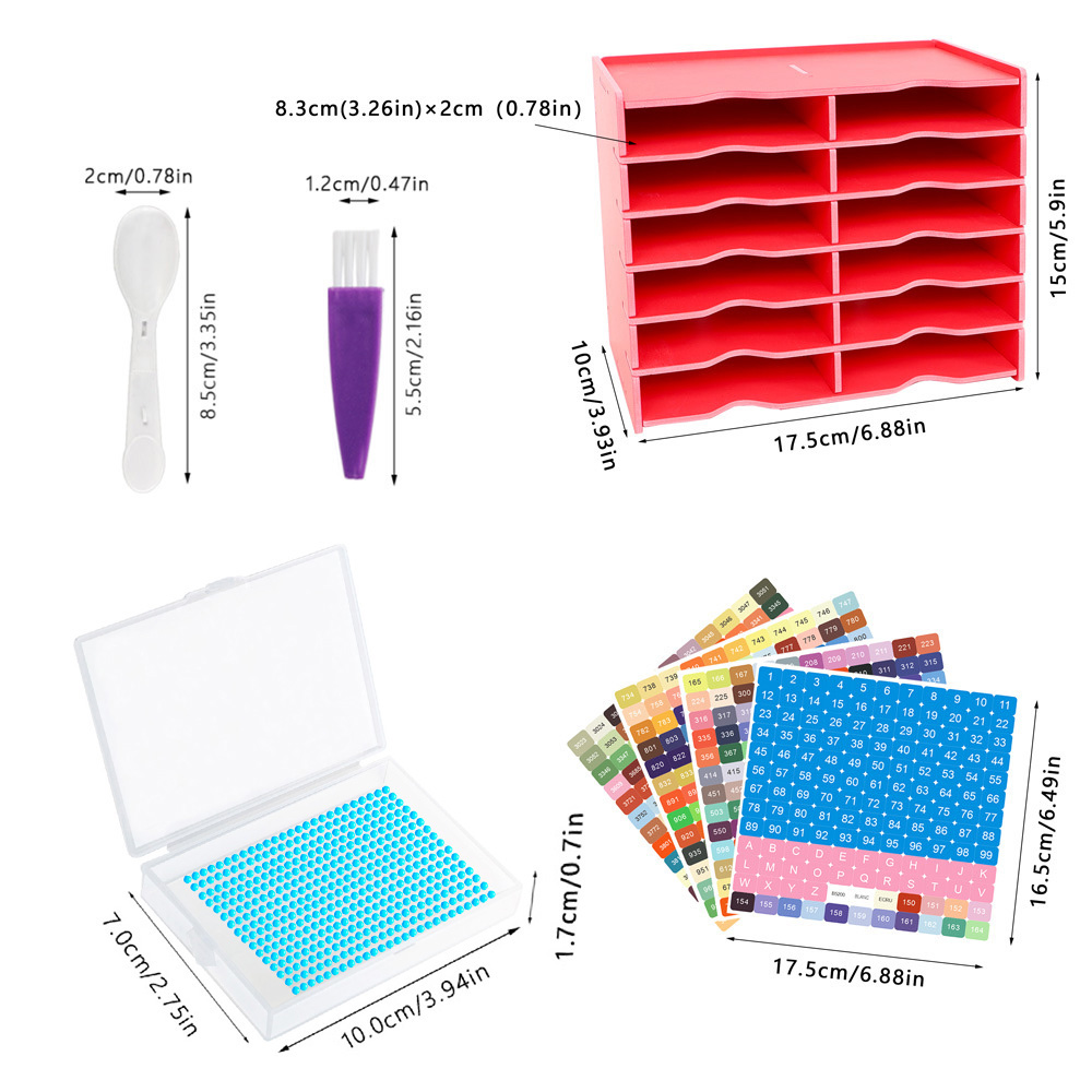 12個のダイヤモンドペインティングアートトレイ、収納ラック付 - Art Craft Organizer のレビューと価格
