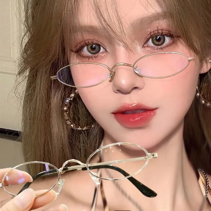 Y2K 小さな楕円形の金属メガネ女性女の子ヴィンテージ装飾眼 - Art Craft Glasses のレビューと価格