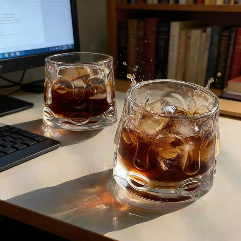 回転式ウイスキーグラス、回転式外国ワイングラス、透明なドリン - Art Craft Glasses のレビューと価格