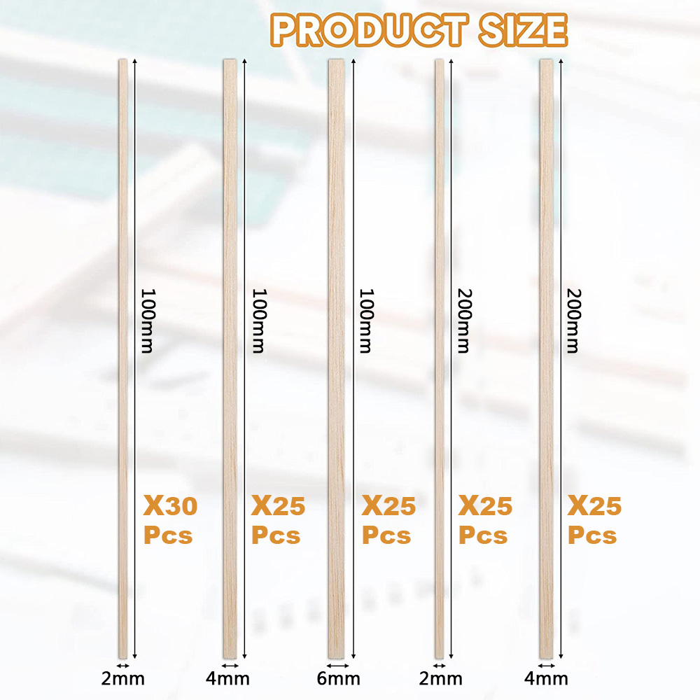 130 個バルサ木材木製ストリップクラフト正方形棍棒モデルお - Art Craft Stick のレビューと価格