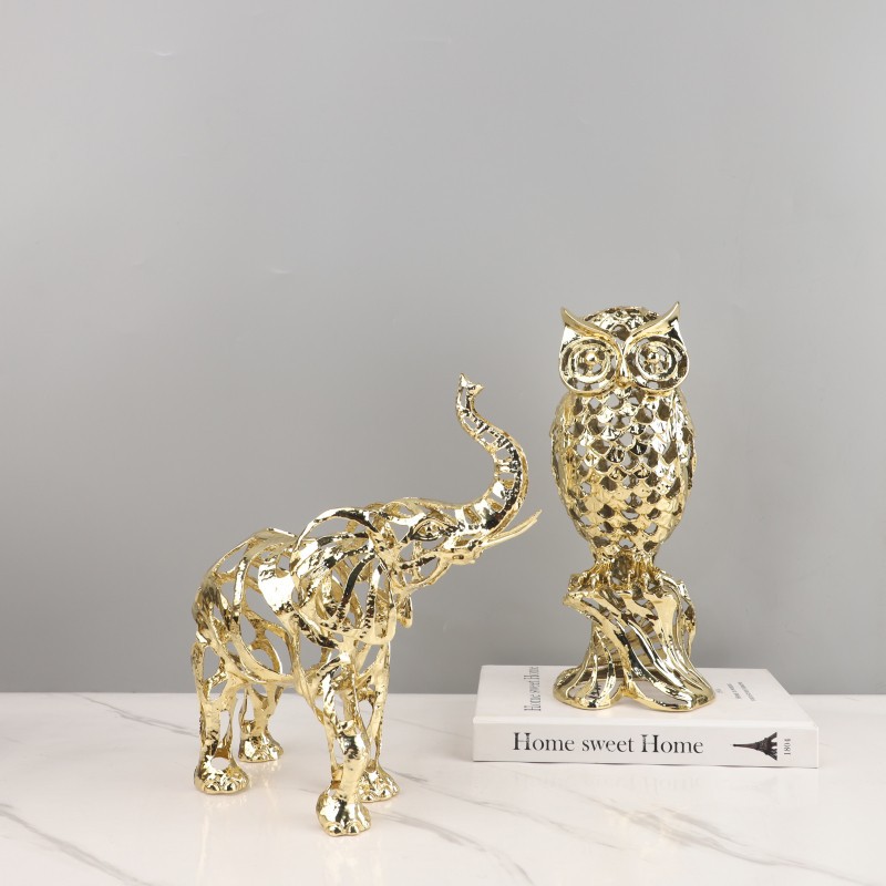 金属工芸品 人工動物彫刻 金色の透かし彫り ライオン 馬 象 - Art Craft Lion のレビューと価格